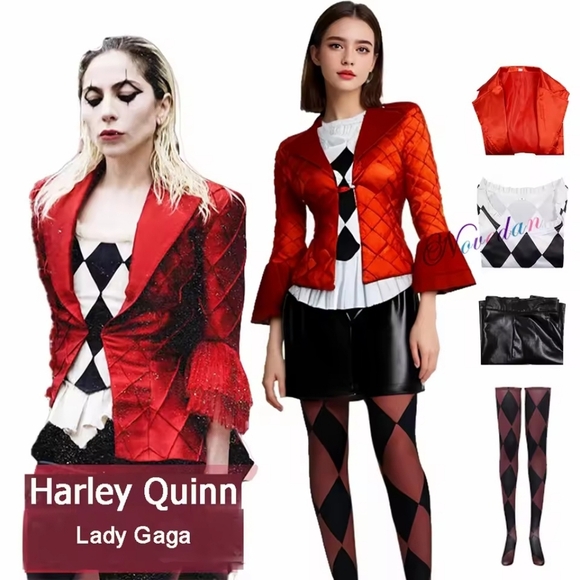 Other - 2024 Halloween Costume For Women Harleyqueen Cosplay Jacket Coat Uniform Suit La